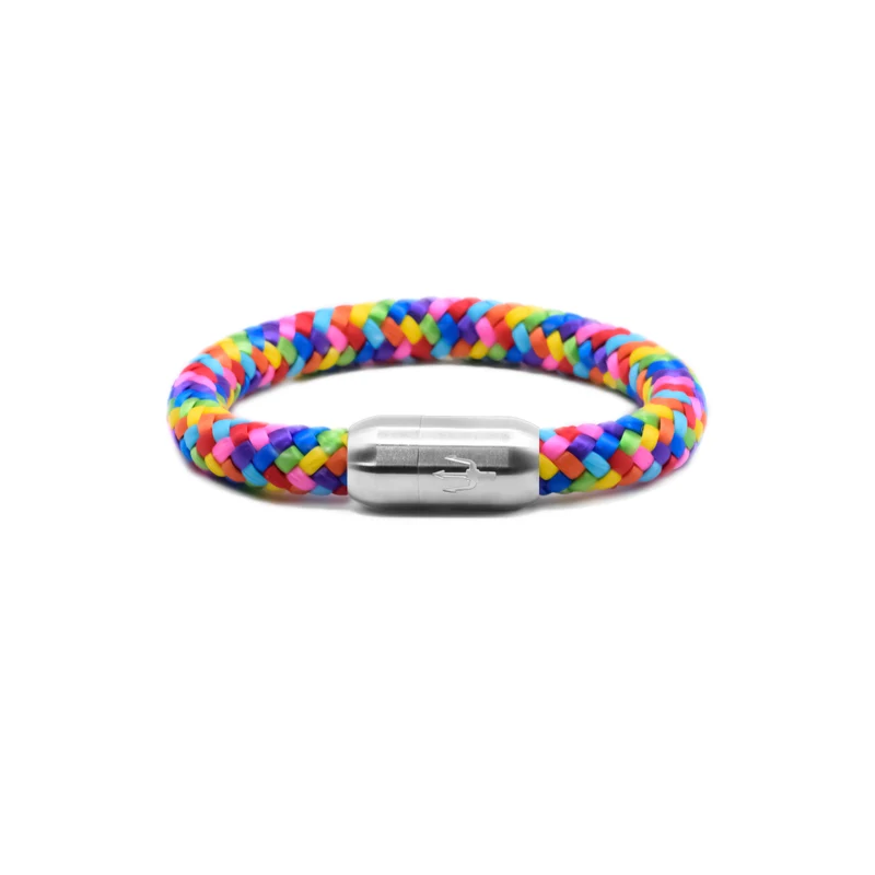 Nautic Force – Rainbow Vibes | Segeltauarmband Herren Bunt Regenbogen 8mm