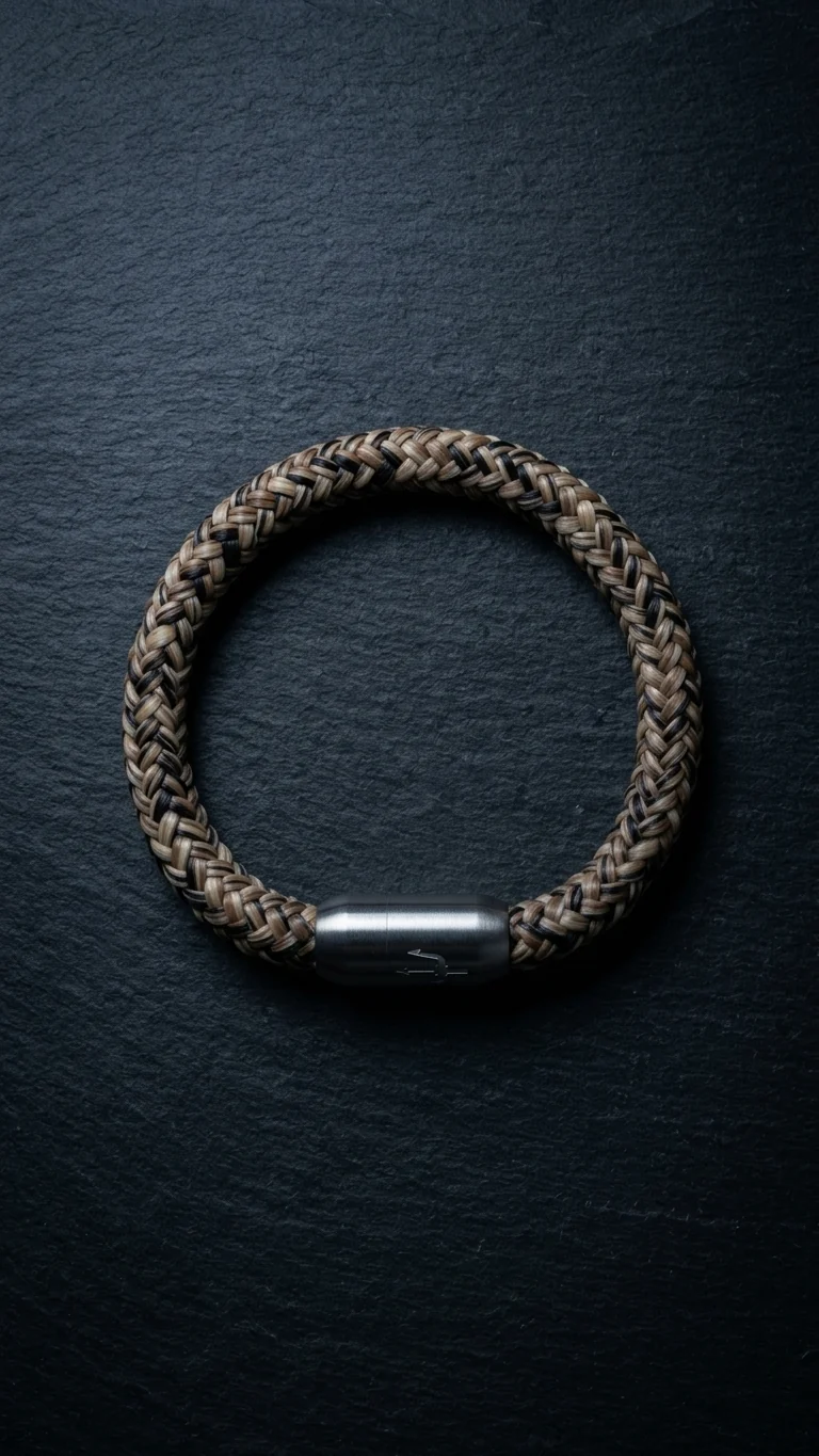 Nautic Force – Desert Storm | Segeltauarmband Herren Braun Beige 8mm