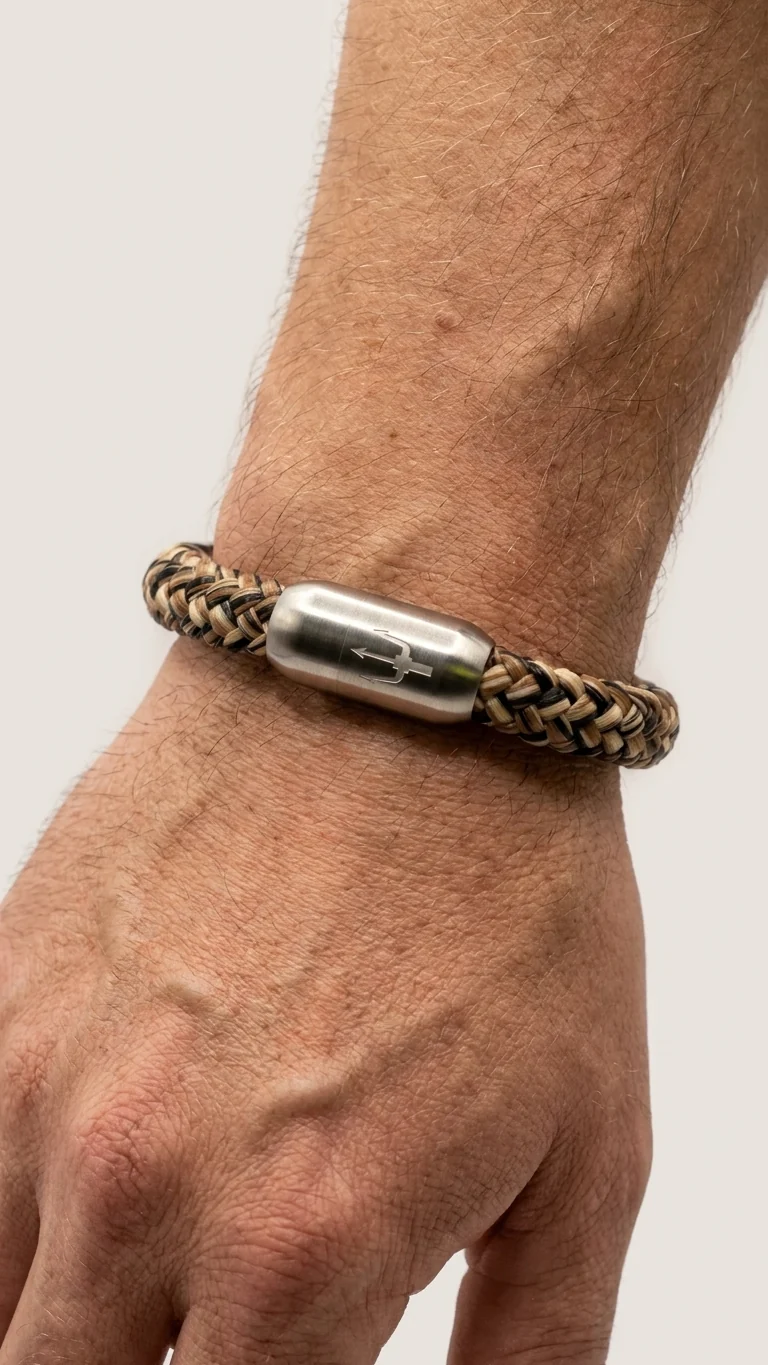 Nautic Force – Desert Storm | Segeltauarmband Herren Braun Beige 8mm