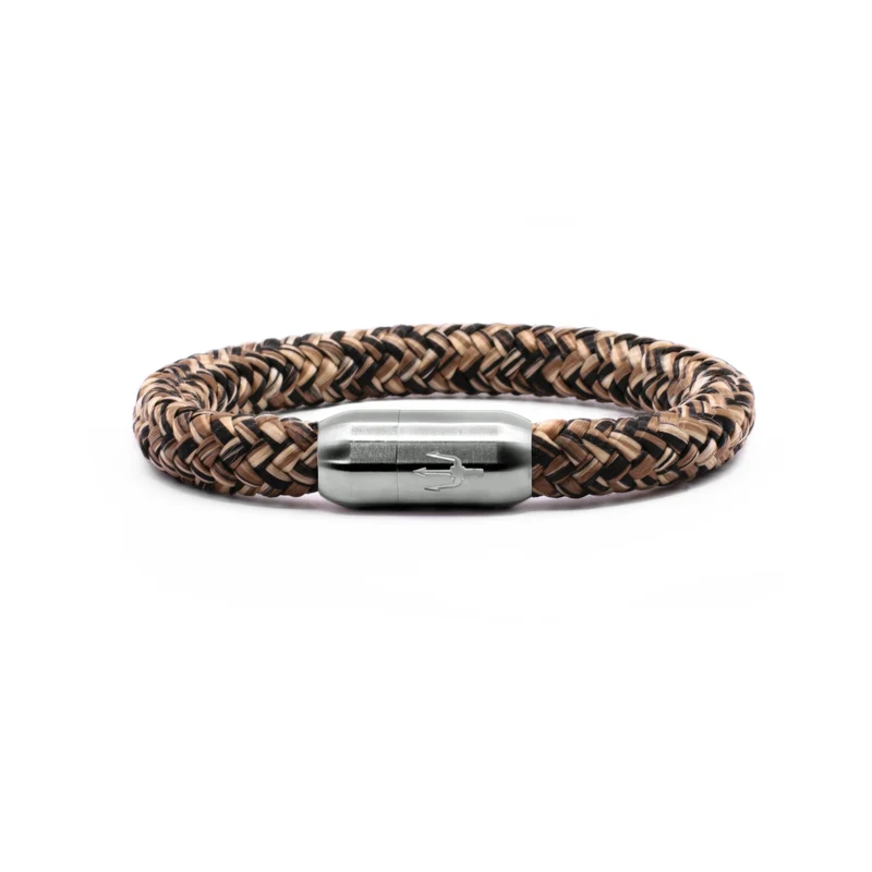 Nautic Force – Desert Storm | Segeltauarmband Herren Braun Beige 8mm