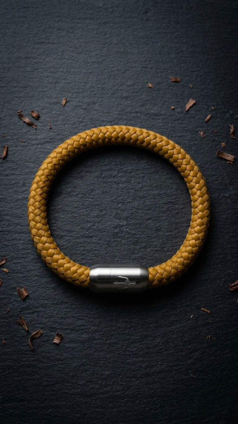 Nautic Force – Golden Sand | Segeltauarmband Herren Caramel 8mm