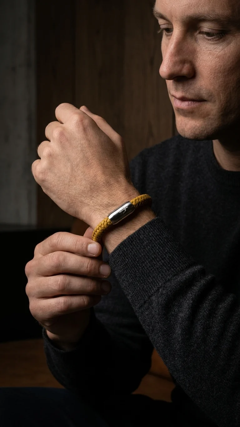 Nautic Force – Golden Sand | Segeltauarmband Herren Caramel 8mm