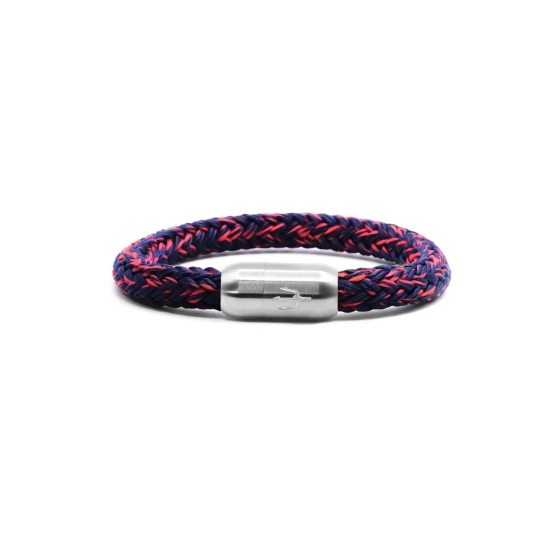 Nautic Force – Nightfire | Segeltauarmband Herren Rot Blau 8mm