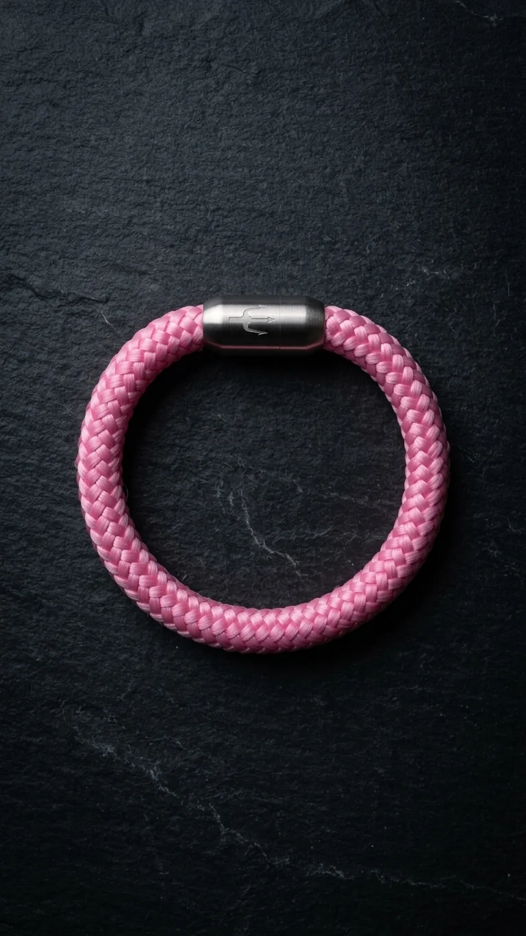 Nautic Force – Blush Glow | Segeltauarmband Damen Herren Pink 8mm