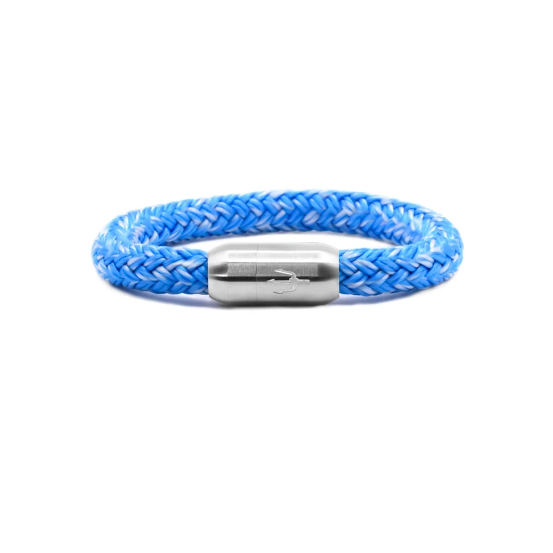 Nautic Force – Azure Drift | Segeltauarmband Herren Blau Grau 8mm