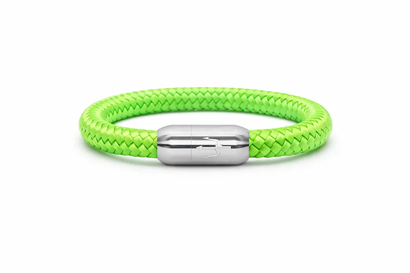 Nautic Force – Neon Lime | Segeltauarmband Herren Neon Grün 8mm
