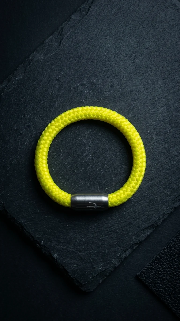 Nautic Force – Neon Glow | Segeltauarmband Herren Neon Gelb 8mm