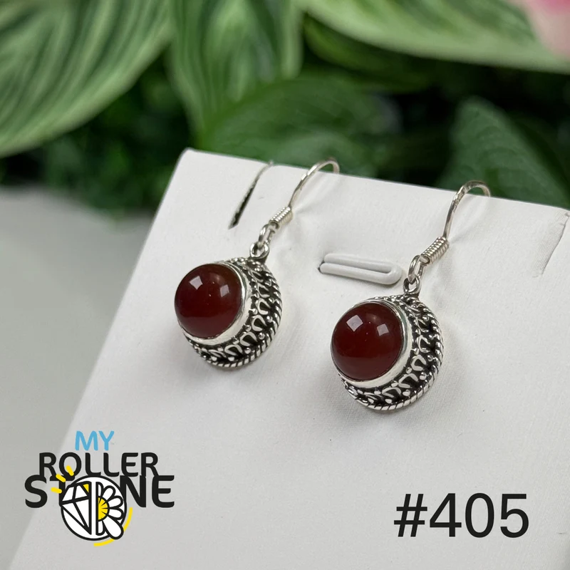 Karneol-Silberohrringe #E405