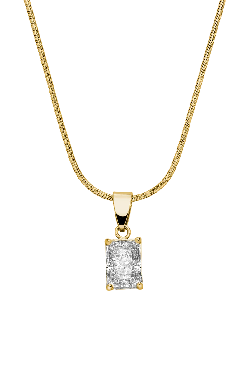 Baguette Stone Pendant Necklace