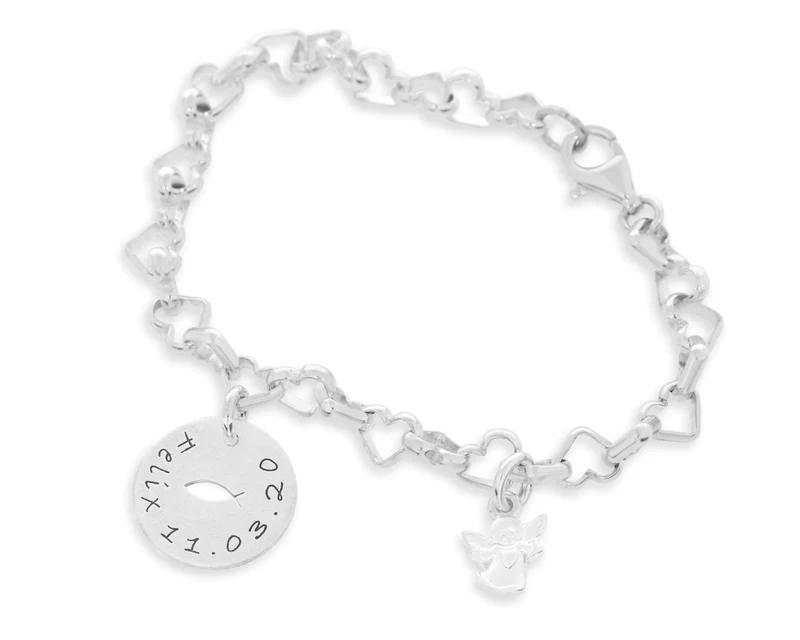 Kinderarmband Schutzengel silber Namen Gravur