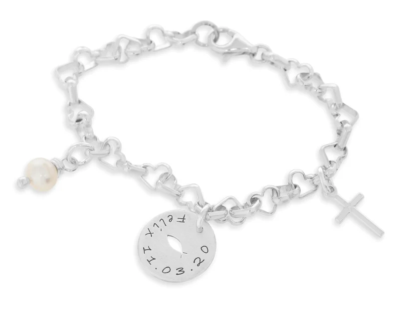 Armband silber Ichthys Fisch Gravur Schmuck Taufe Kommunion 925 Silber