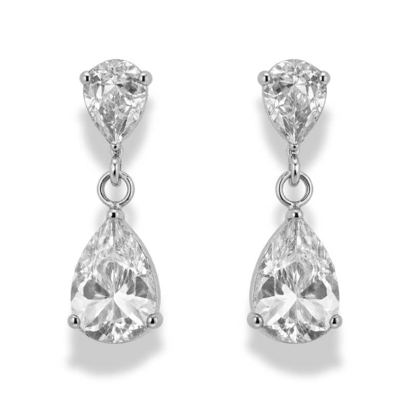 Double Teardrop Ohrstecker 14K Vergoldet