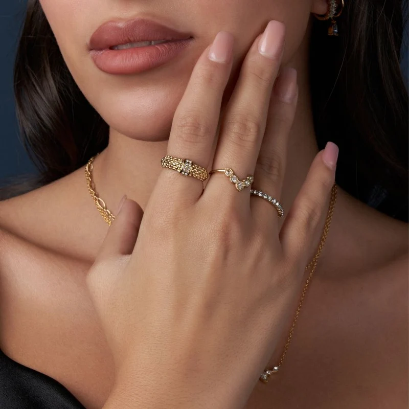 Calm Crystal Majestic Ring 14K Vergoldet