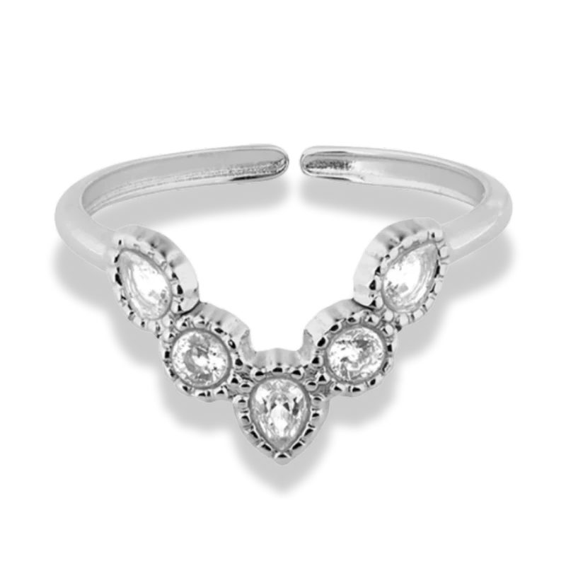 Calm Crystal Majestic Ring 14K Vergoldet