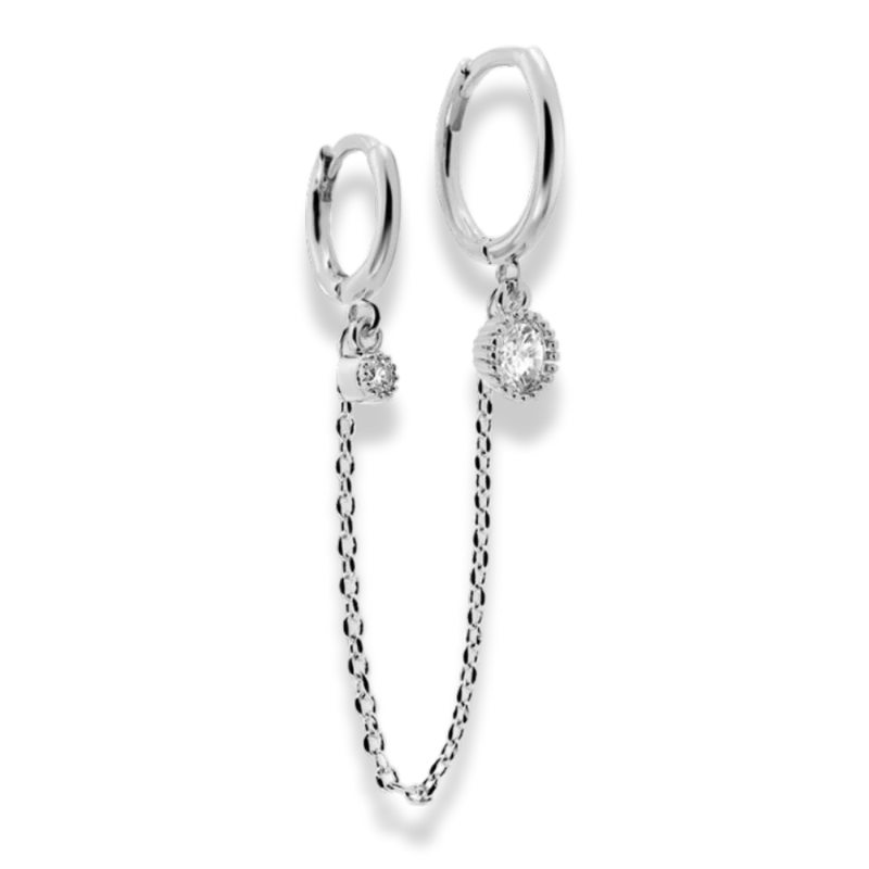 Double Huggie Hoop Ohrring 14K vergoldet