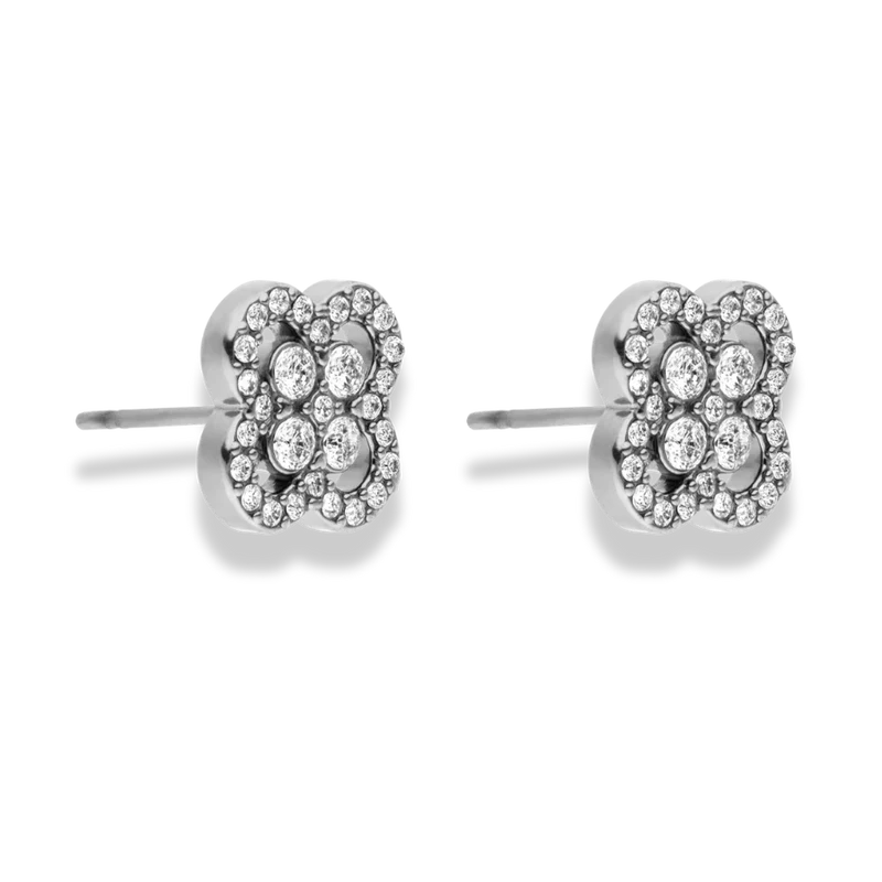 Crystal Lucky Flower Ohrstecker 14K vergoldet