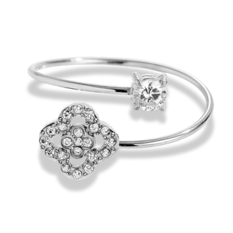 Crystal Lucky Flower Ring 14K vergoldet