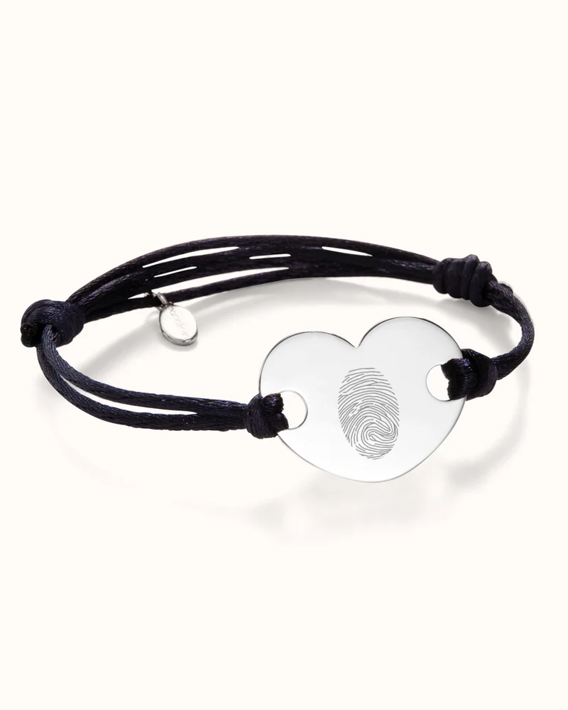 Vingerafdruk Heart Armband - Zilver - Gepersonaliseerde Armband