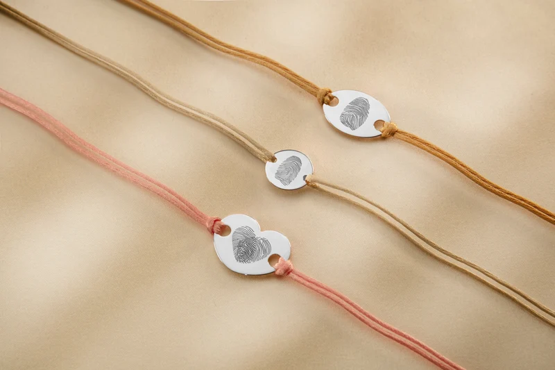 Vingerafdruk Heart Armband - Zilver - Gepersonaliseerde Armband
