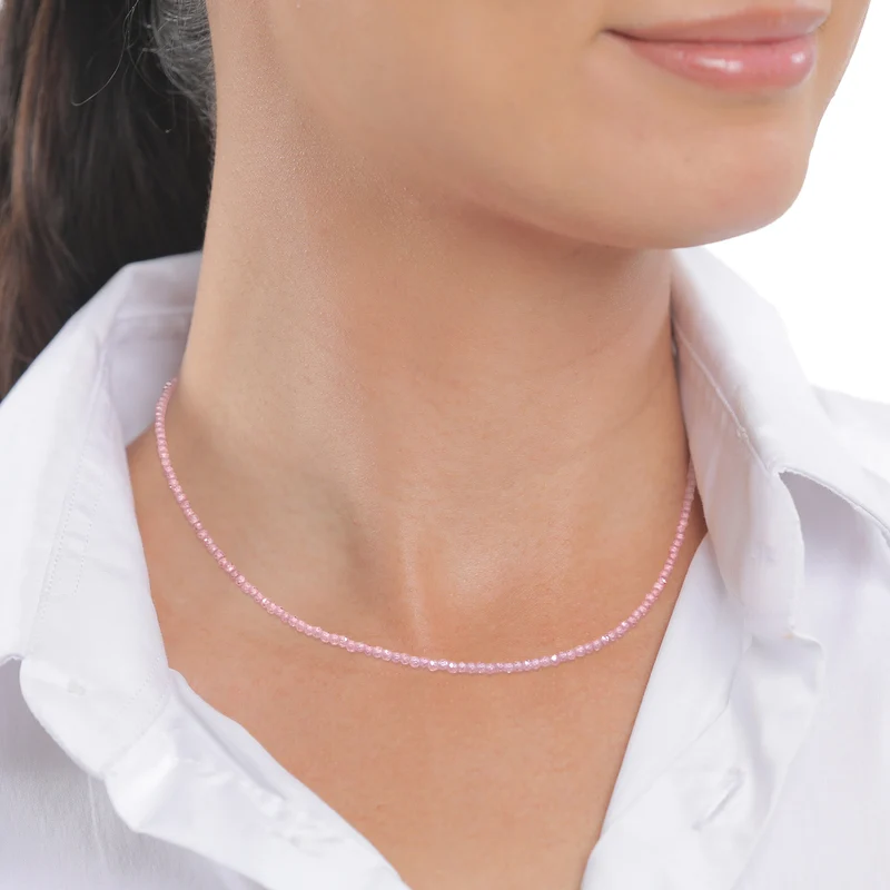 Halskette Perlen | Quarz (Rosa)