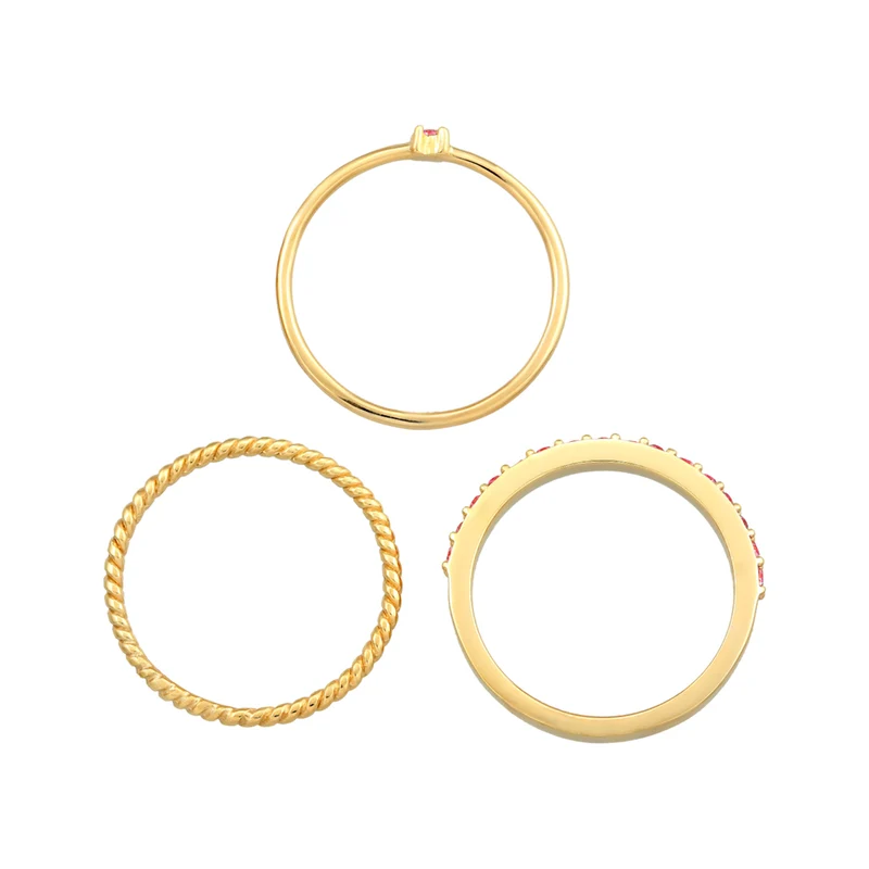 Ring 3er Set | Mit Kristallen von Swarovski® (Rosa)