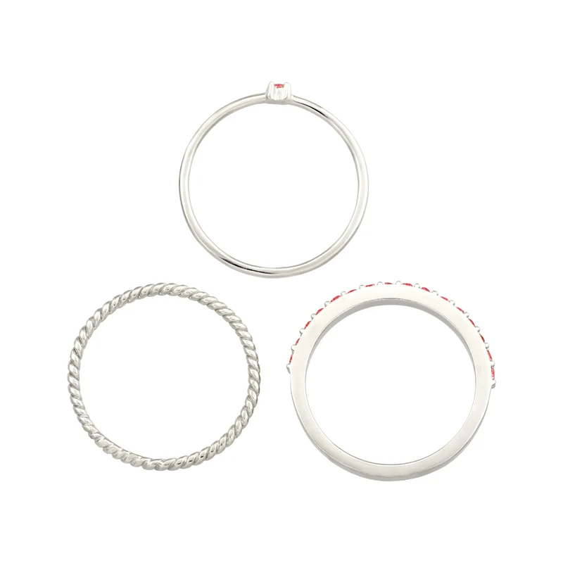 Ring 3er Set | Mit Kristallen von Swarovski® (Rosa)