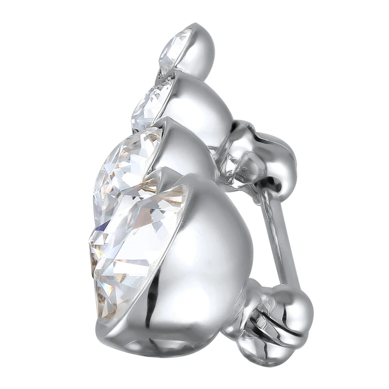 Brosche Anstecknadel | Glas Kristalle (Weiß)