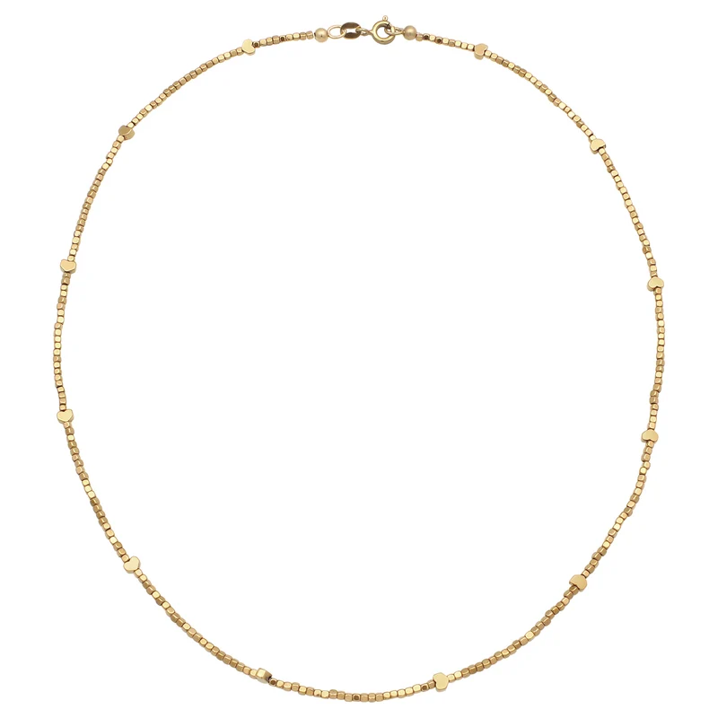 Halskette Herzen | Synthetischer Hämatit (Gold)