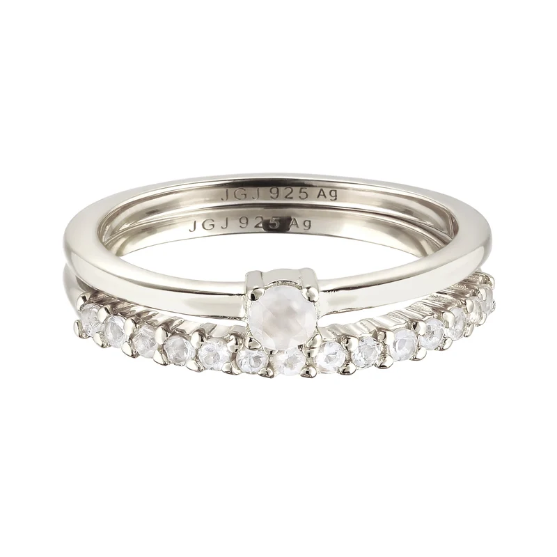 Ringset | Mondstein (Regenbogen)