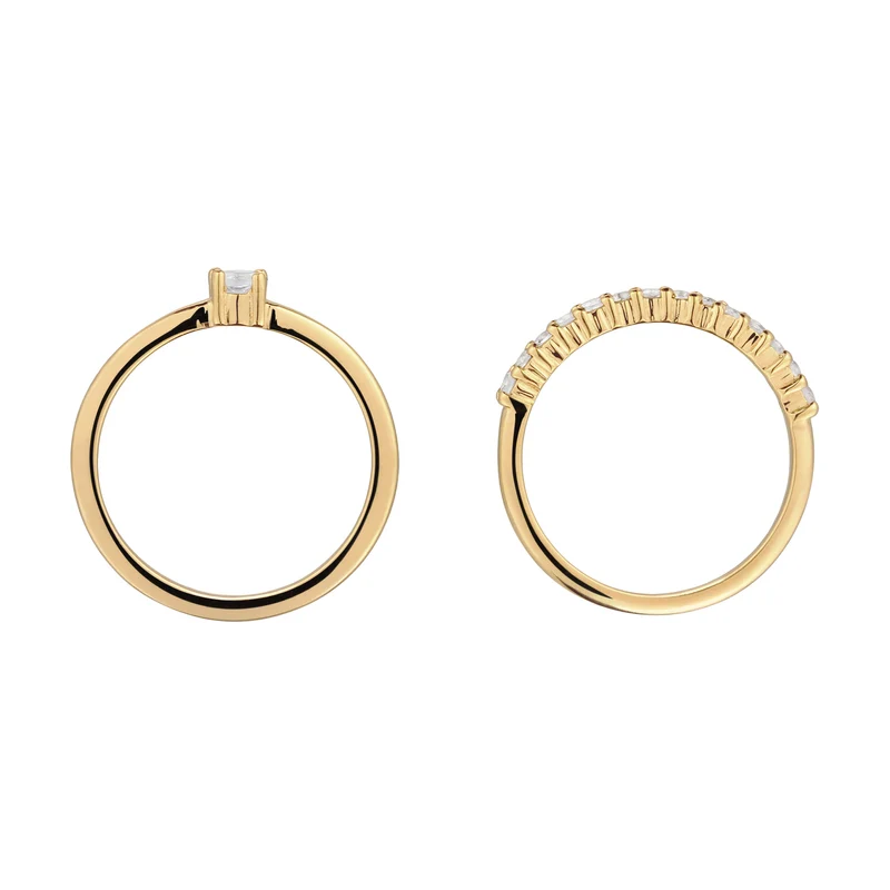 Ringset | Mondstein (Regenbogen)