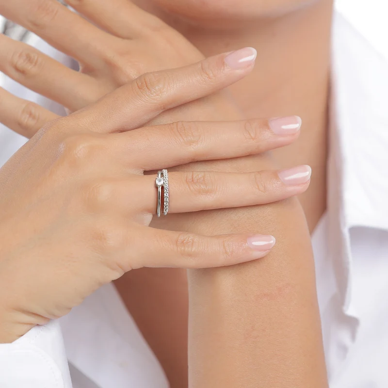 Ringset | Mondstein (Regenbogen)