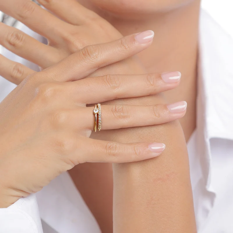 Ringset | Mondstein (Regenbogen)