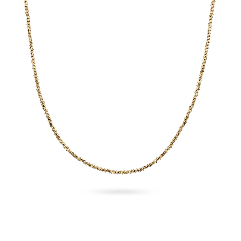 Halskette Perlen | Synthetische Hämatit (Gold)