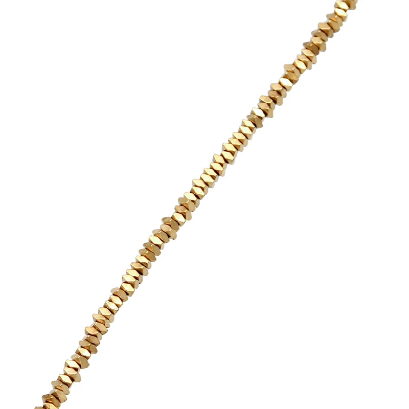 Halskette Perlen | Synthetische Hämatit (Gold)