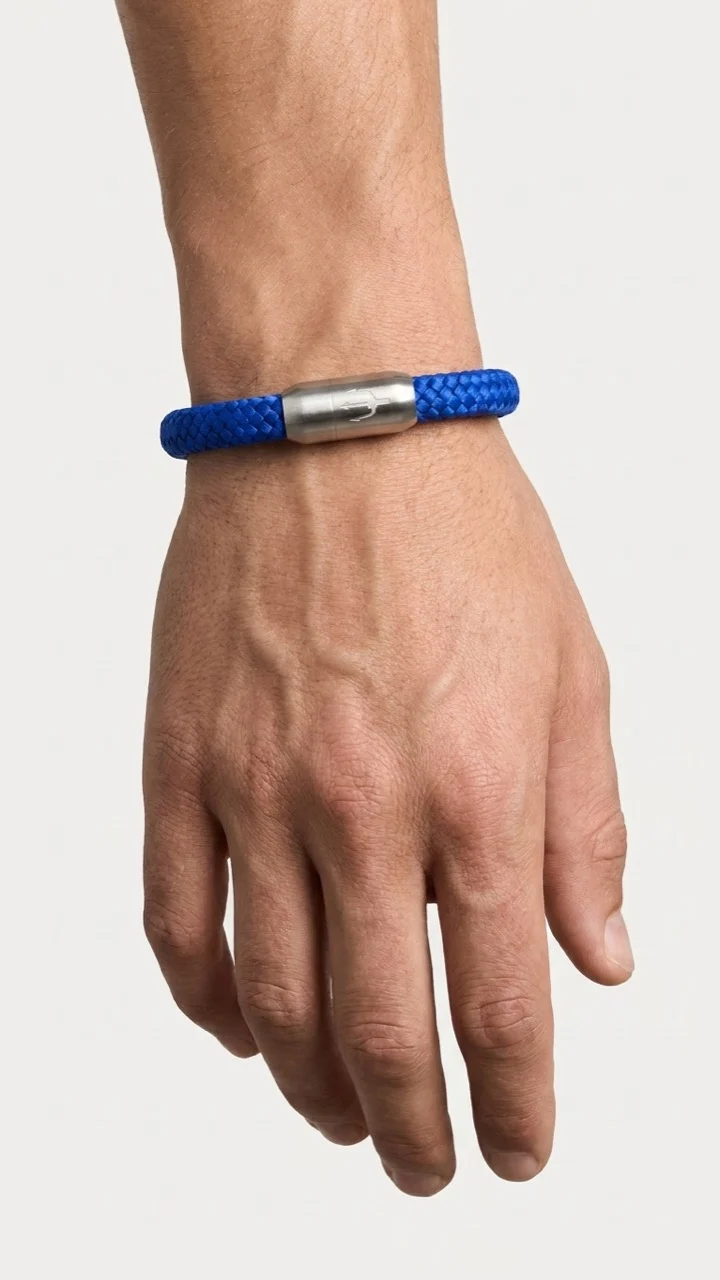 Nautic Force – Deep Blue | Segeltauarmband Herren Königsblau 8mm