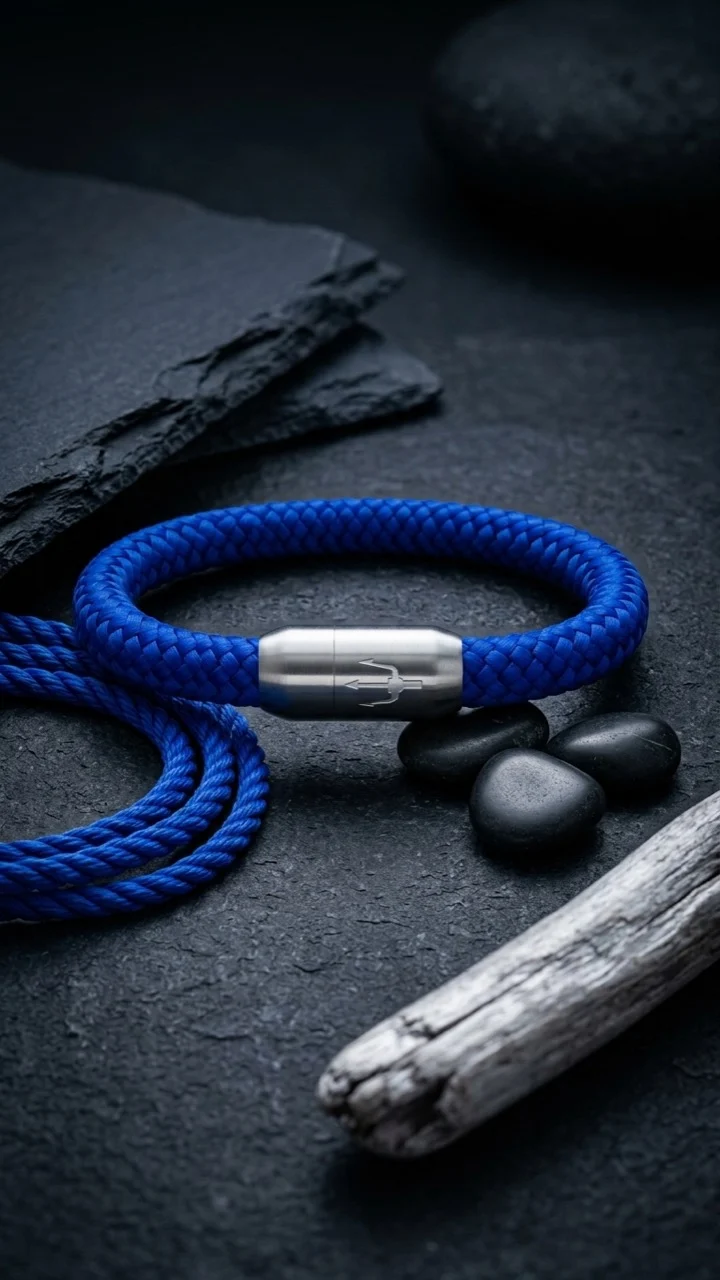 Nautic Force – Deep Blue | Segeltauarmband Herren Königsblau 8mm