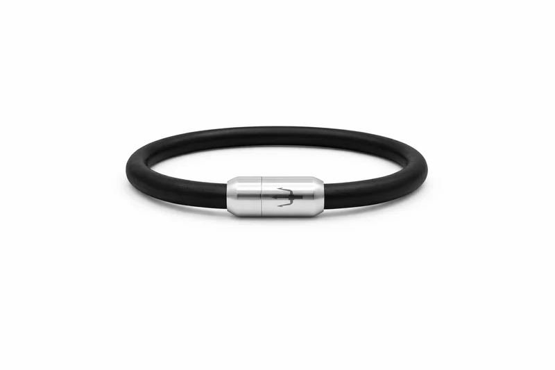 Puro Nero – Lederarmband Herren Schwarz 6mm | Handgefertigt