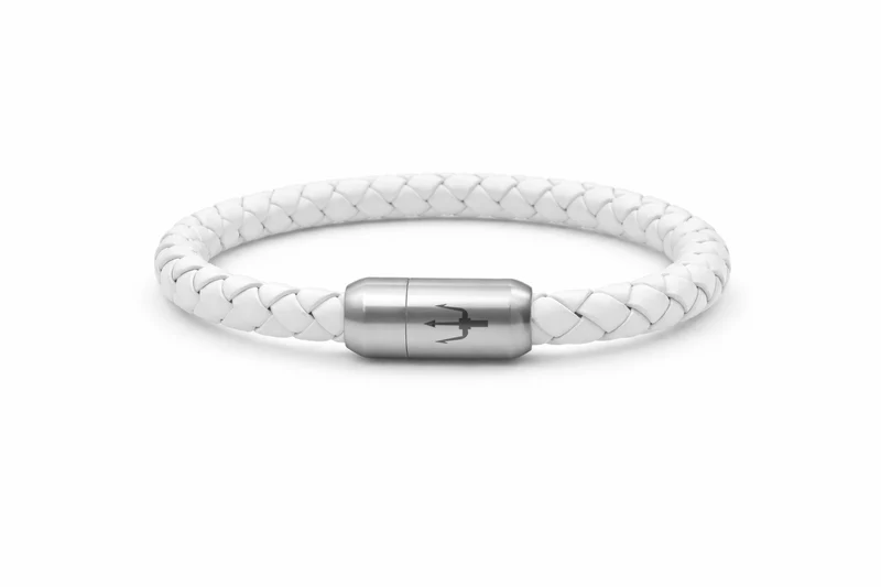 Puro Bianco – Lederarmband Herren Weiß 6mm | Handgefertigt