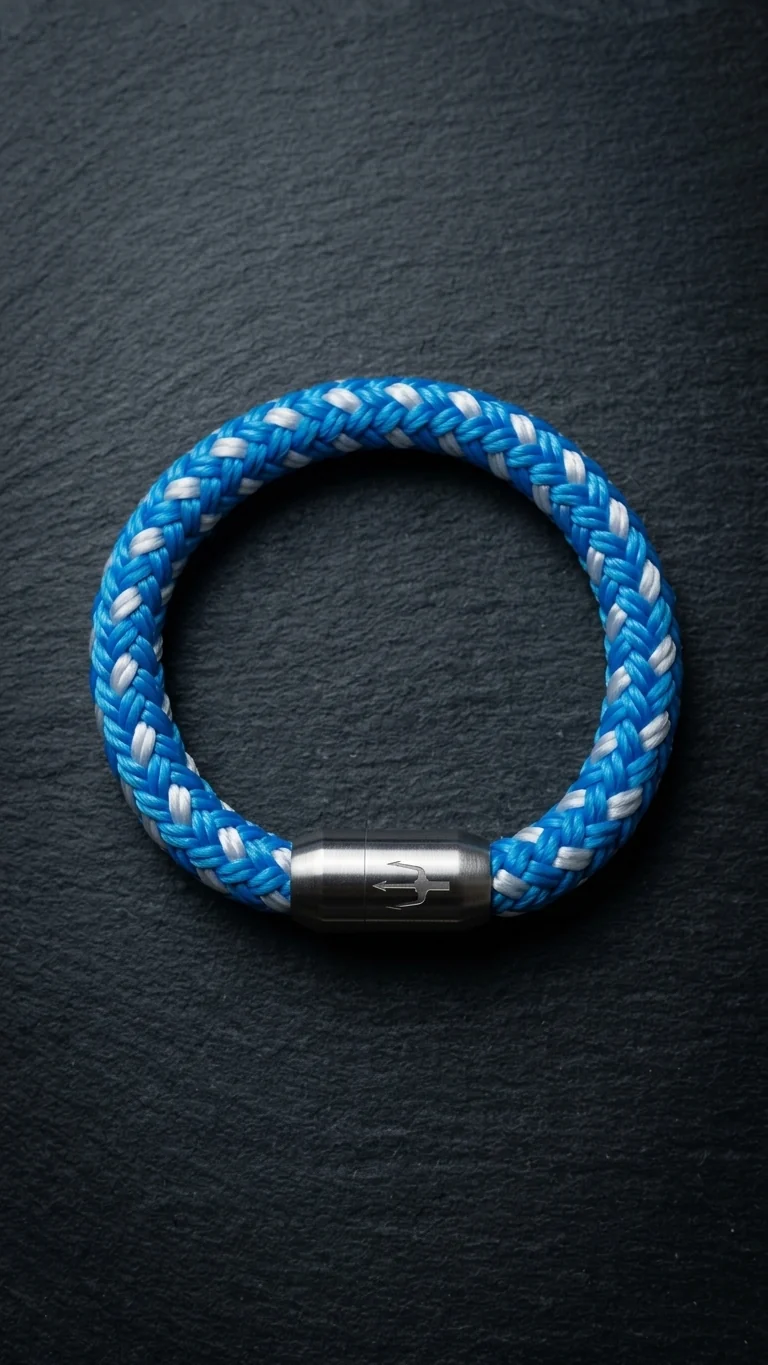 Nautic Force- Segeltauarmband "Polar Wave" Hellblau Grau
