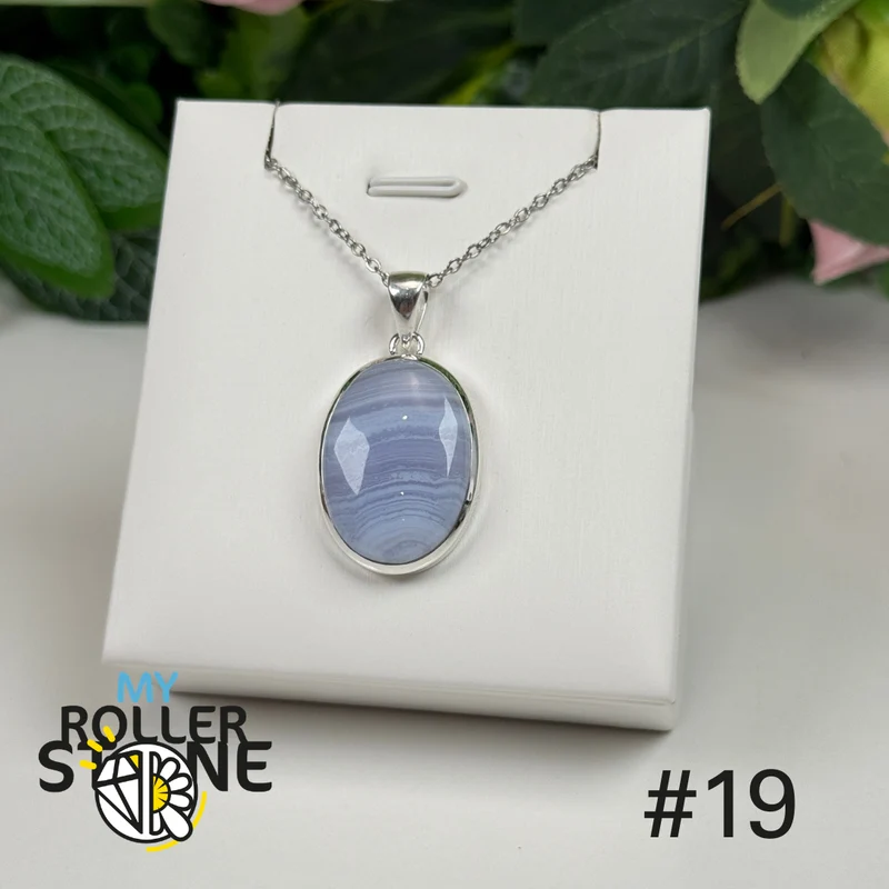 Silberanhänger mit blauem Spitzenachat #AP19