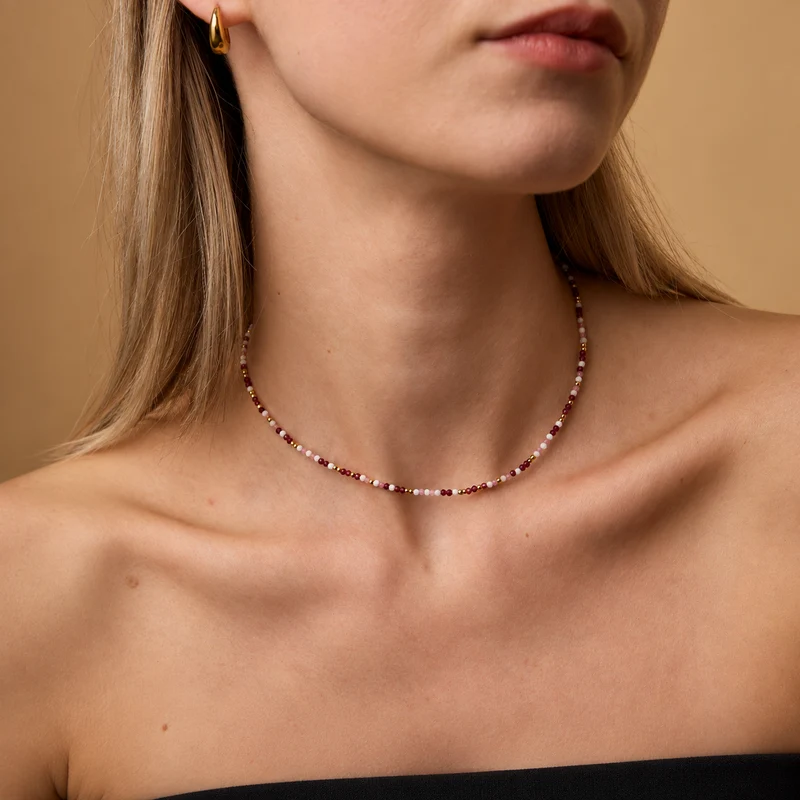 Lola Gemstone Beaded Necklace