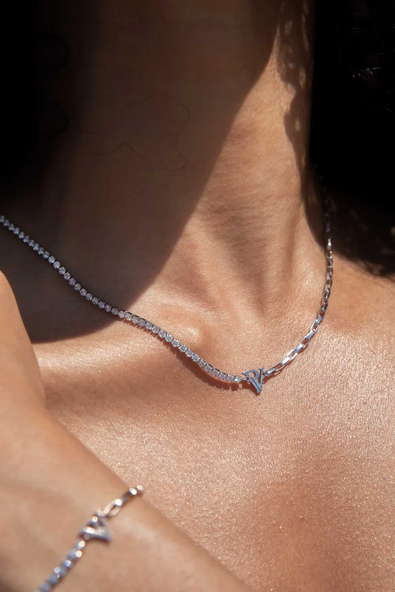 PV Tennis & Chain Necklace