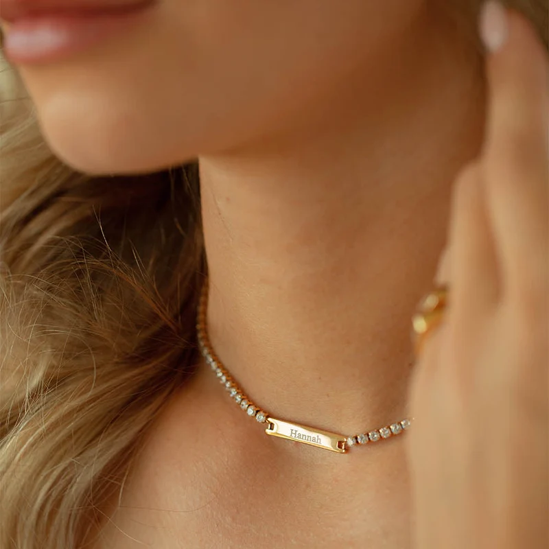 Engravable Tennis Necklace