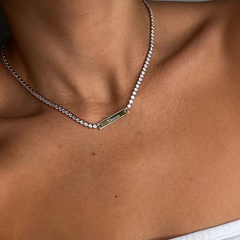 Engravable Tennis Necklace