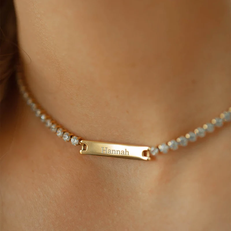 Engravable Tennis Necklace
