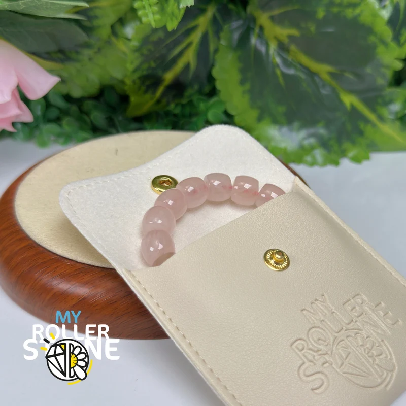 Ovalisiertes Perlenarmband aus Rosenquarz aus Madagaskar 5A