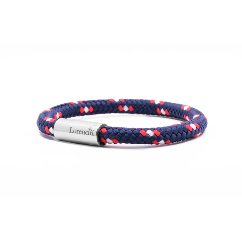 Nautic Force Small – Atlantic Crimson | Segeltauarmband Herren Rot Blau 6mm