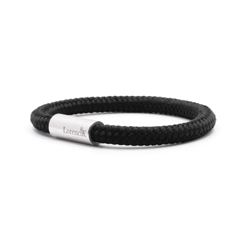 Nautic Force Small – Black Wave | Segeltauarmband Herren Schwarz 6mm