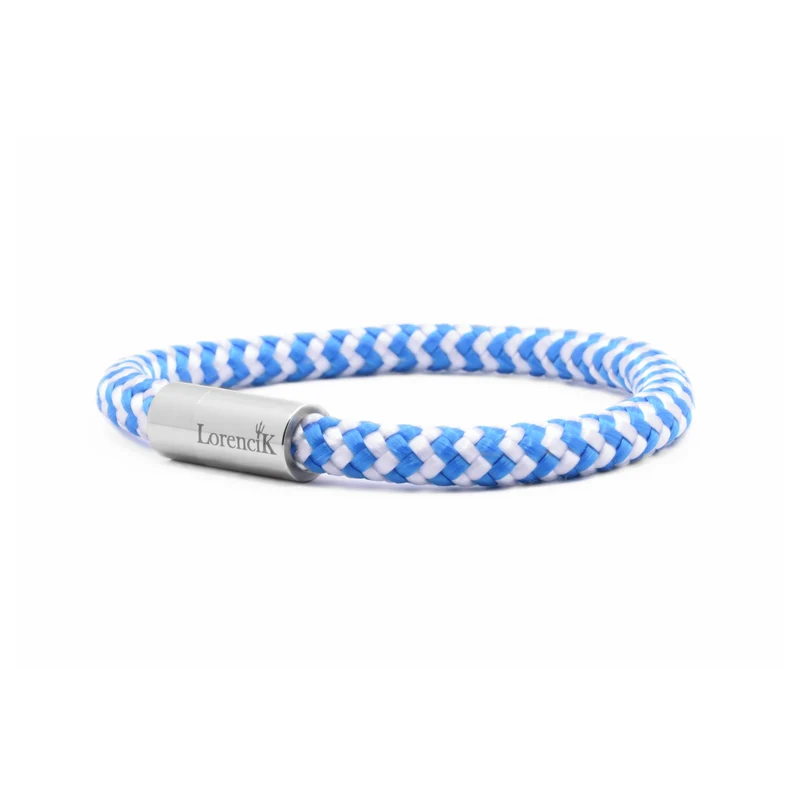 Nautic Force Small – Coastal Breeze | Segeltauarmband Herren Weiß Hellblau 6mm