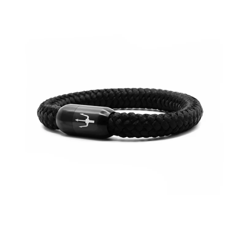 Nautic Force – Obsidian Force | Segeltauarmband Herren Schwarz 8mm